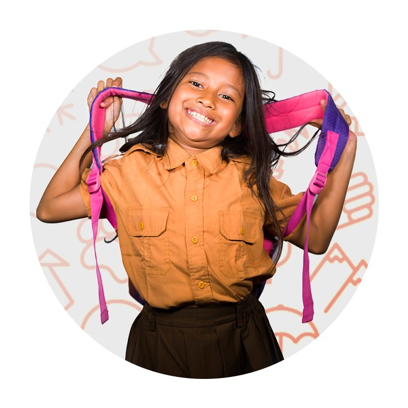 student going to school to learn languages with the uTalk classroom app.